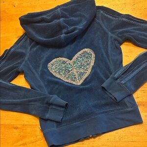 Y2K vintage Twisted Heart Terry zip up hoodie sweatshirt